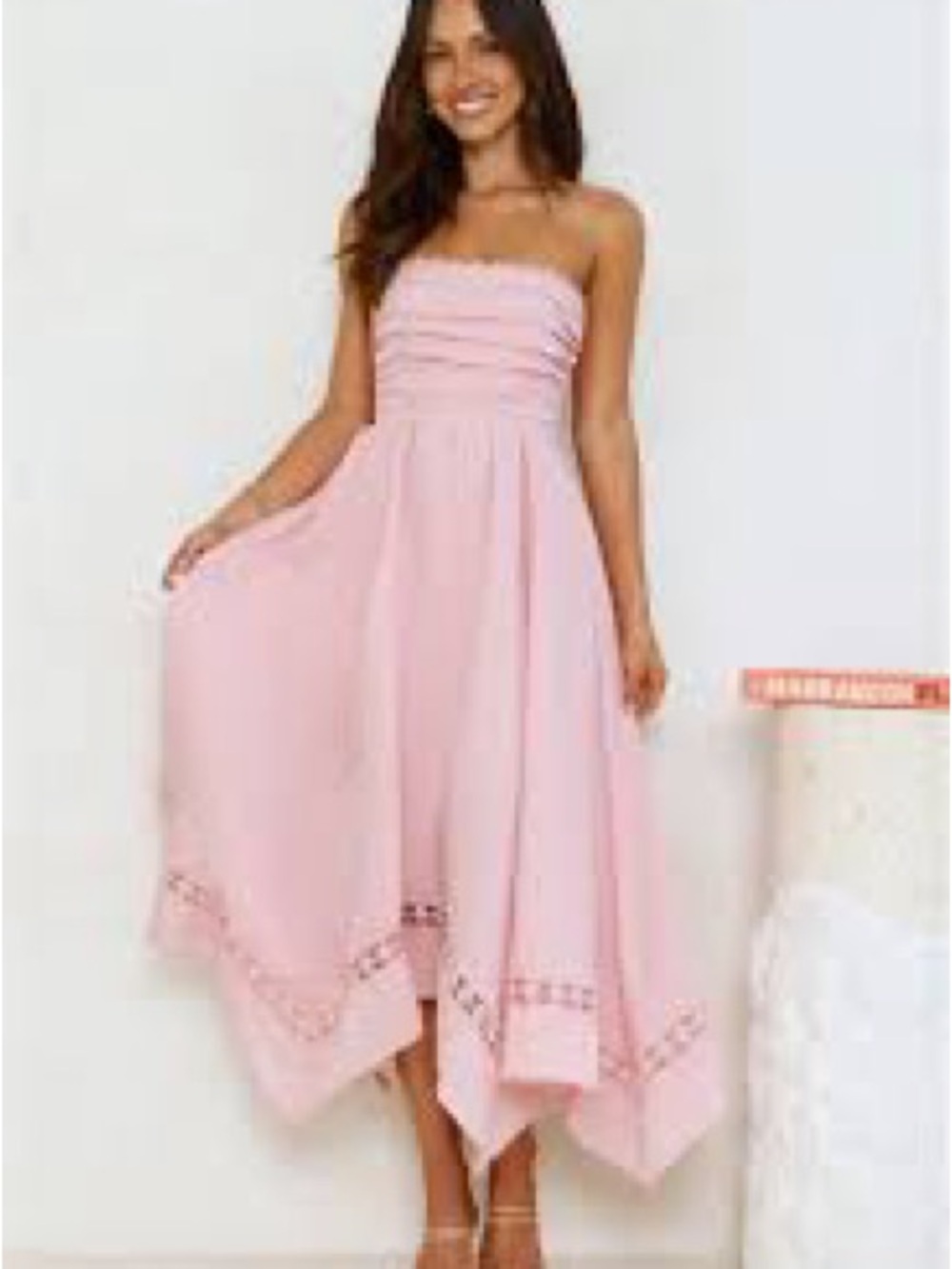 Hello Molly CLARISSA STRAPLESS MIDI DRESS PINK Sz XL/10